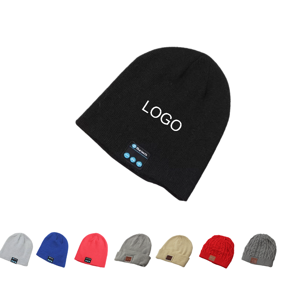 Acrylic Knit Beanie Hat w/Inbuilt Wireless Headphones