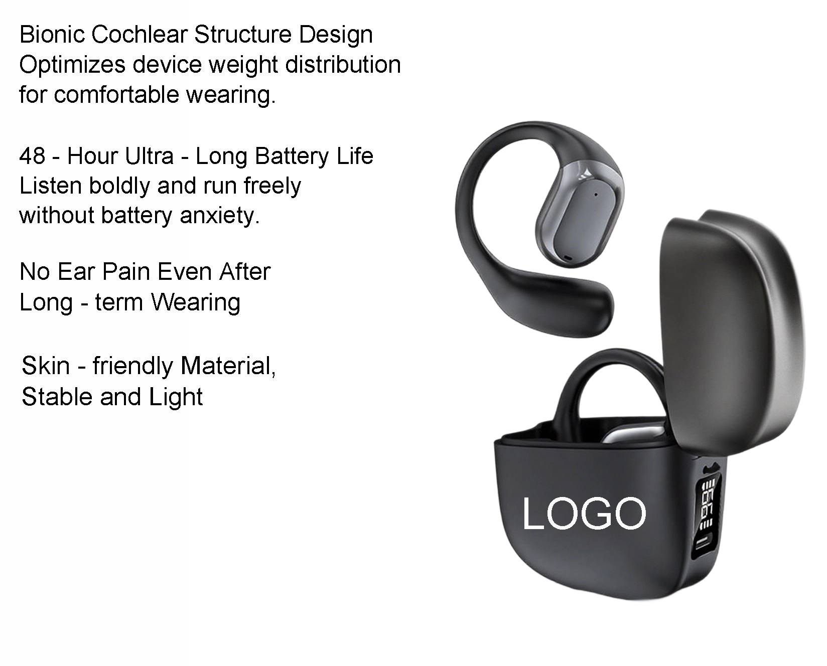 Over-Ear Wireless Headphones with Digital Display