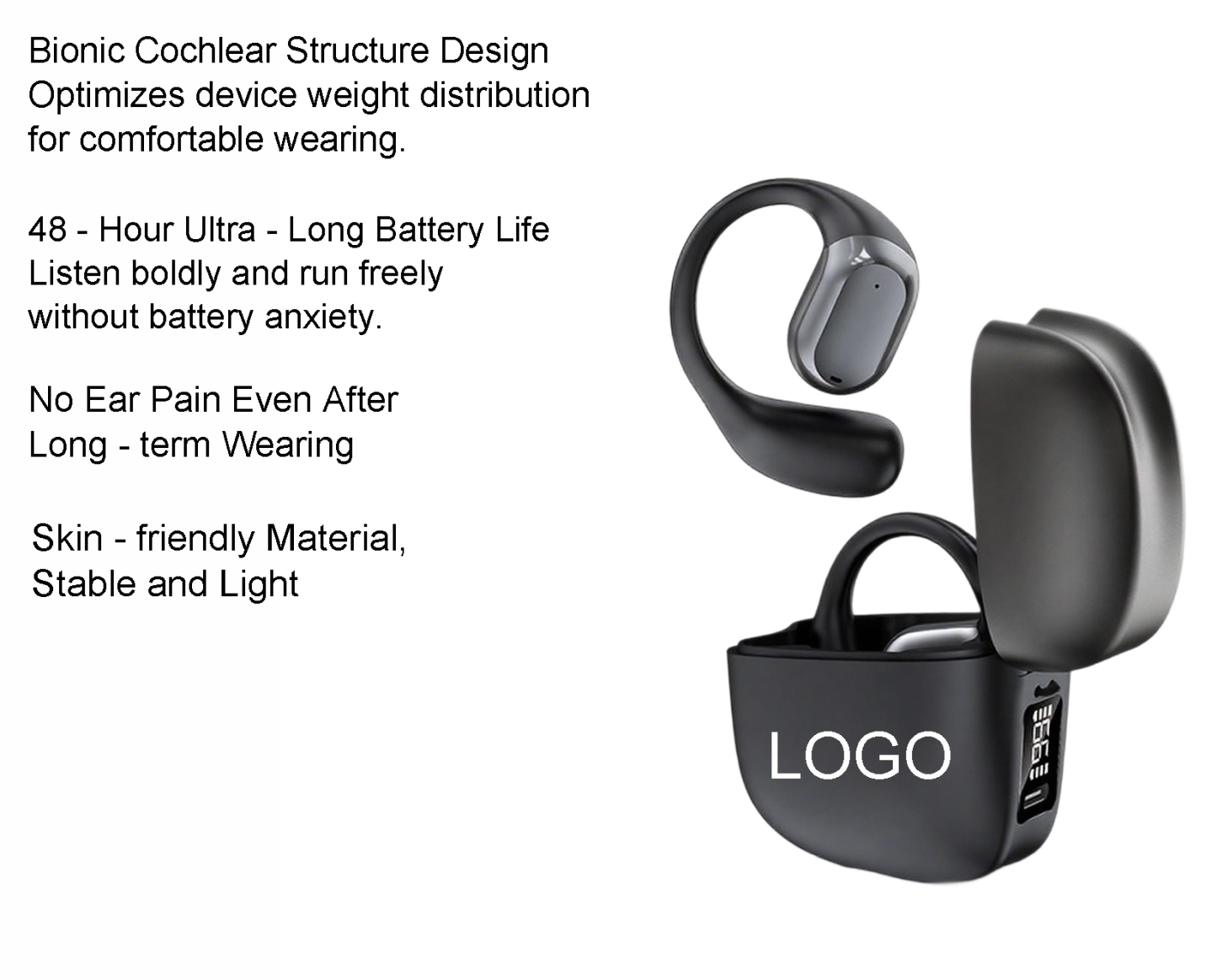 Over-Ear Wireless Headphones with Digital Display