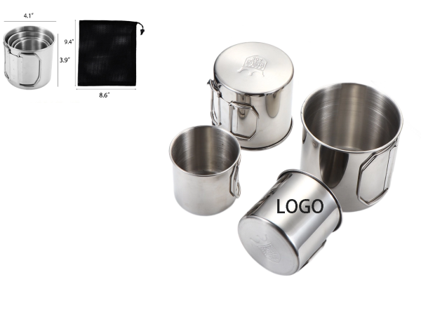 Stainless Steel 4-Piece Outdoor Mug Set