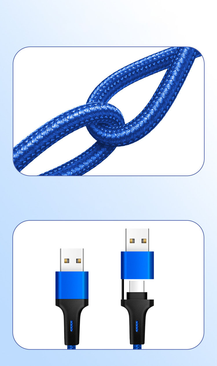 Nylon 5-in-1 Keychain Charging Cable
