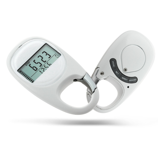 3D Motion Sensor Pedometer with Carabiner Keychain