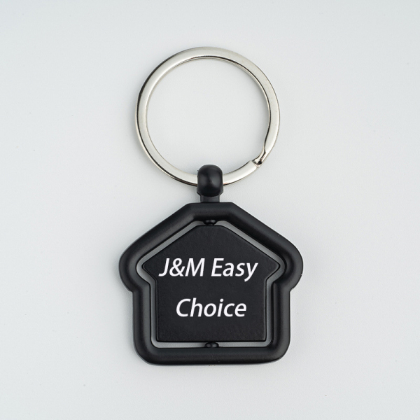 Zinc Alloy House Rotatable Metal Keychain