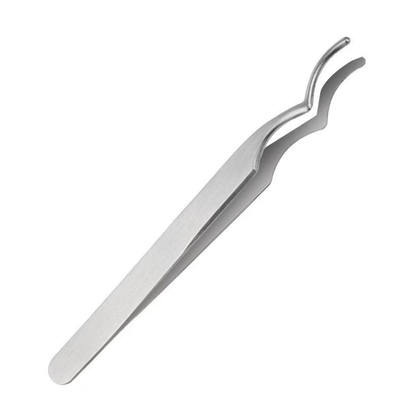 Stainless Steel Double Curve Eyelash Tweezer