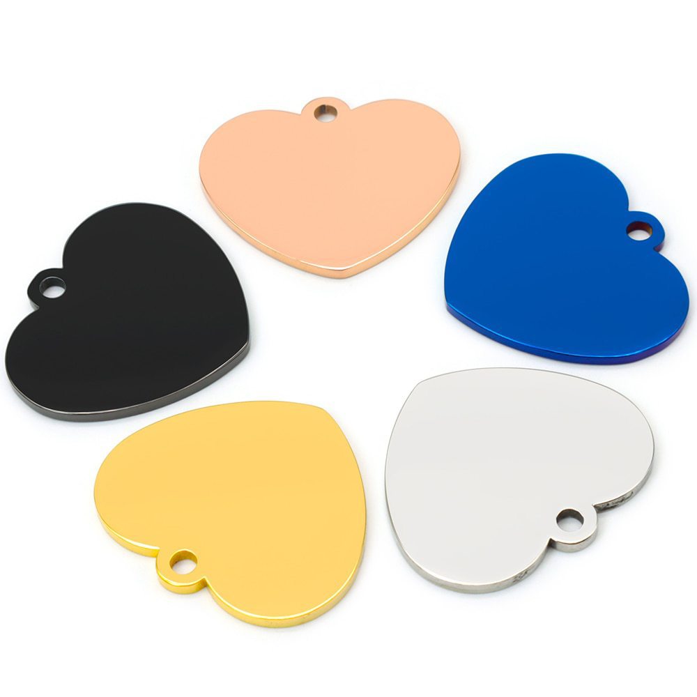 Heart-Shaped Stainless Steel Pet ID Tag
