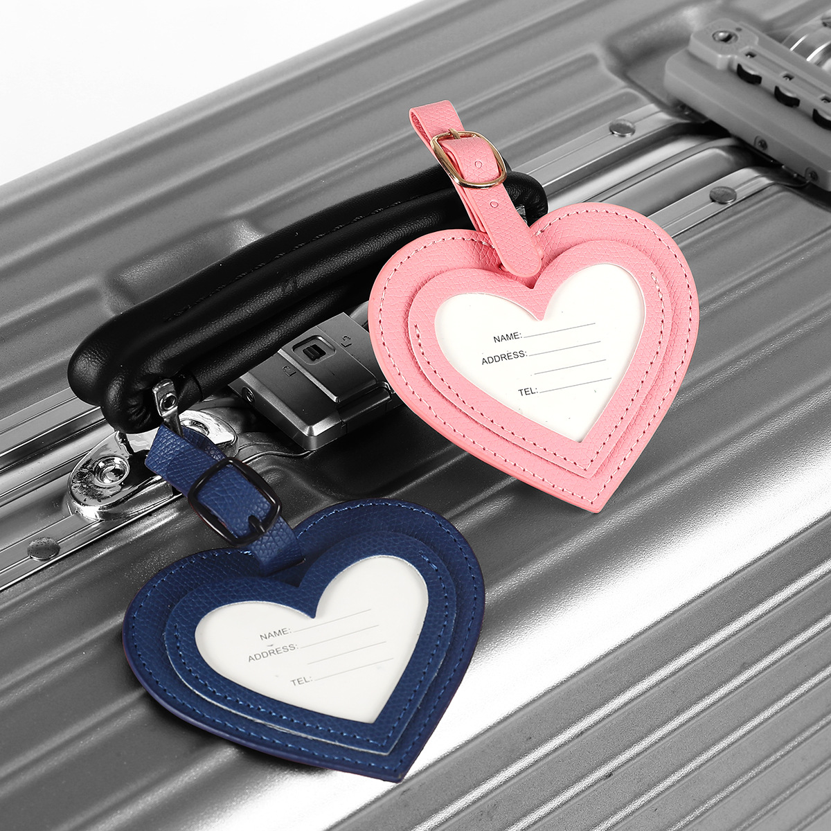 PU Heart-Shaped Luggage Tag
