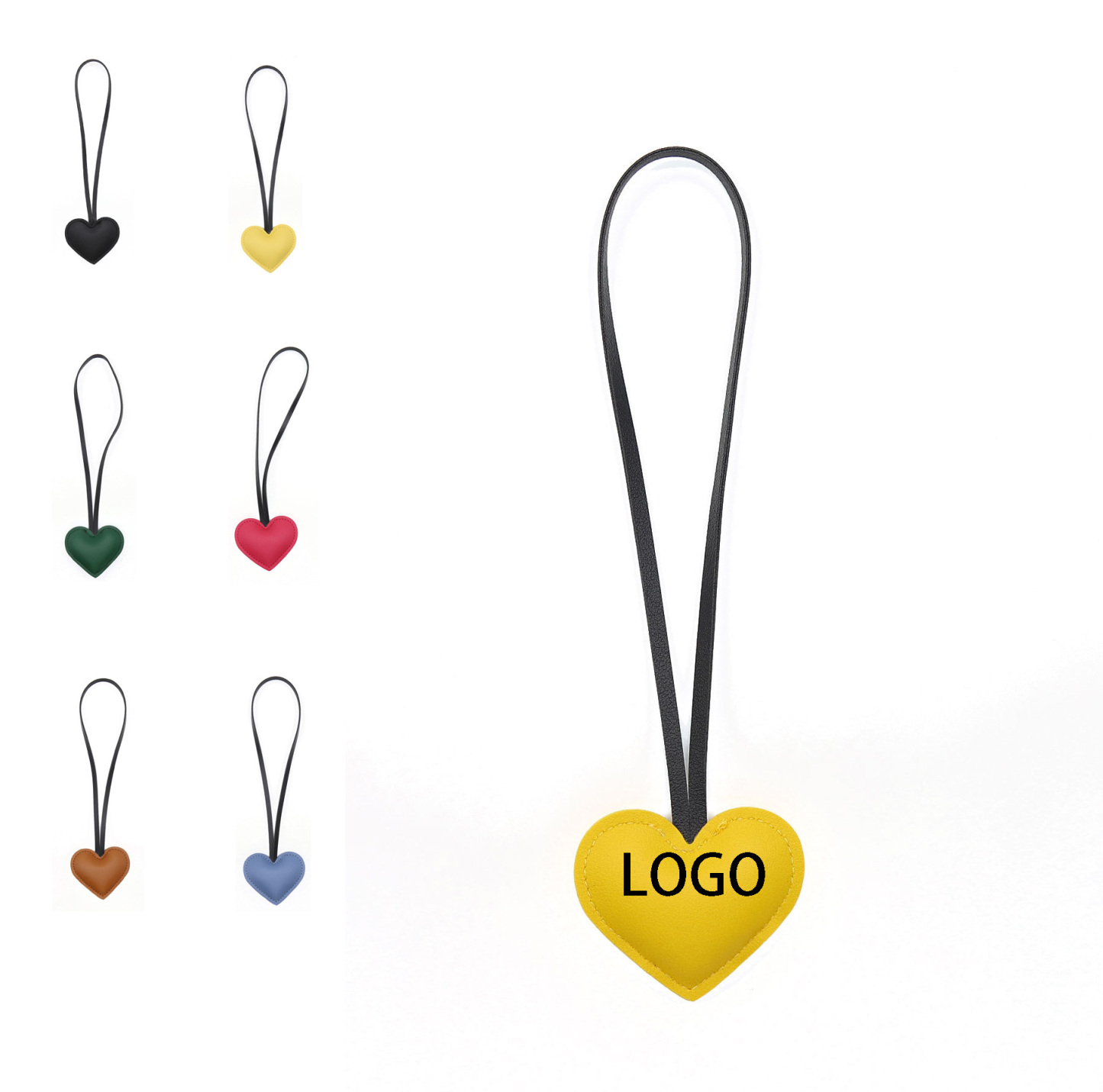 Faux Leather Heart Bag Charm