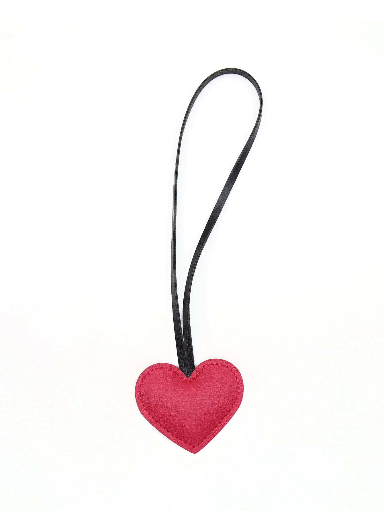 Faux Leather Heart Bag Charm