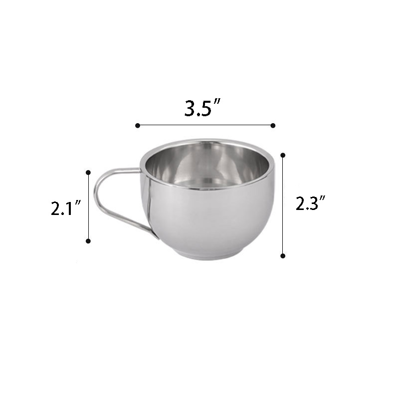Stainless Steel Double-Walled Coffee Mug W/ Handle-8.5OZ