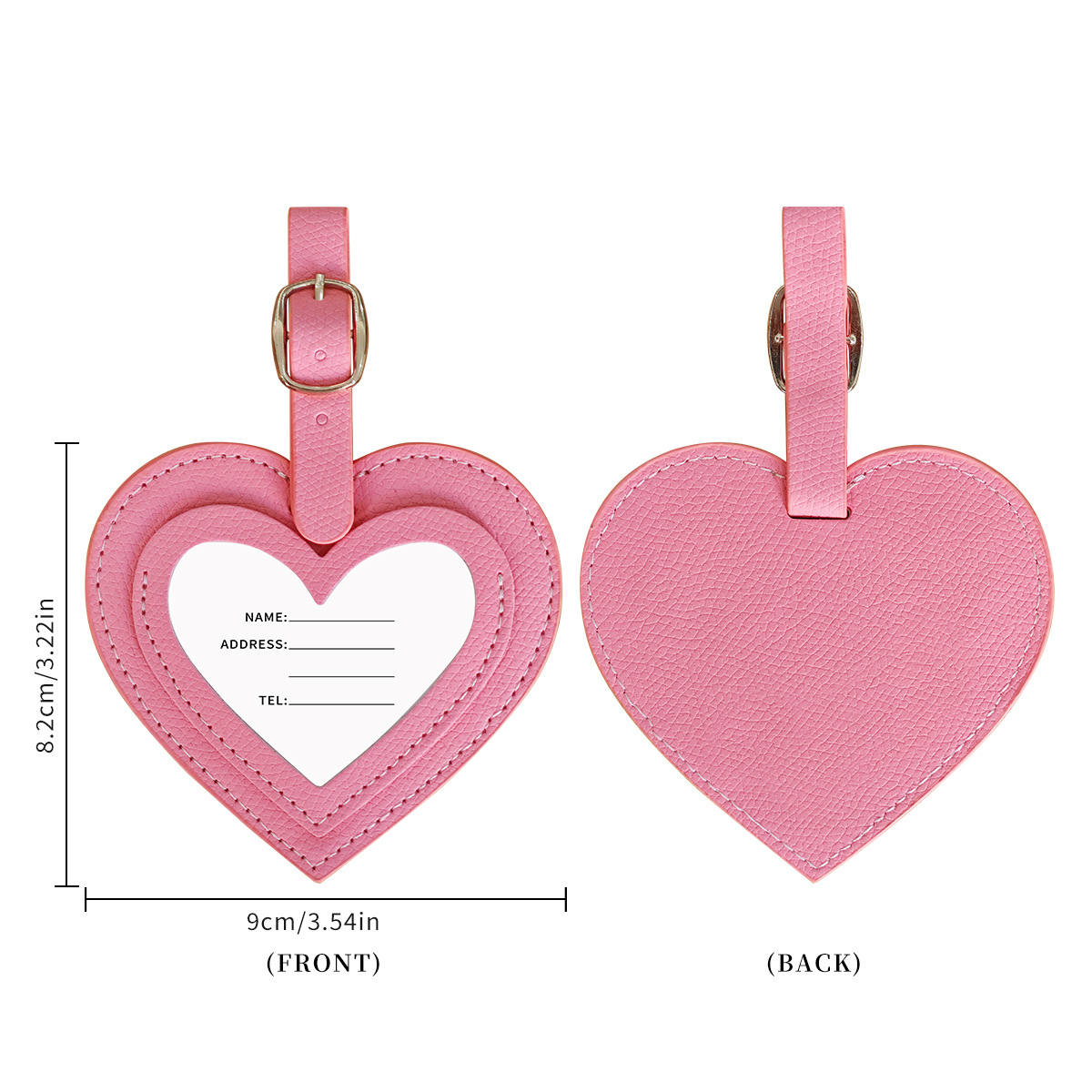 PU Heart-Shaped Luggage Tag