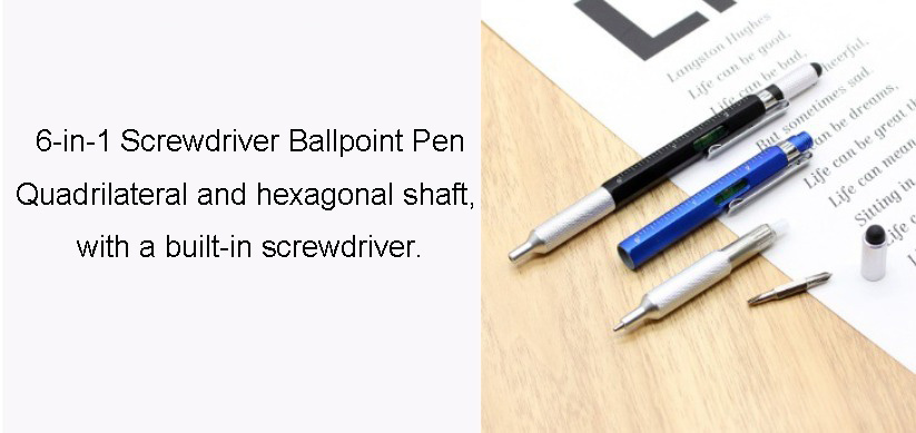 Metal Multi-Function Ballpoint Pen with Stylus & Screwdriver