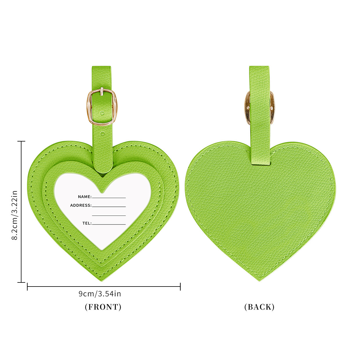PU Heart-Shaped Luggage Tag