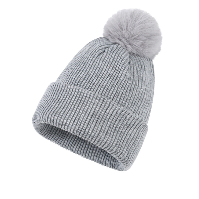 Winter Acrylic Cuffed Beanie with Pom