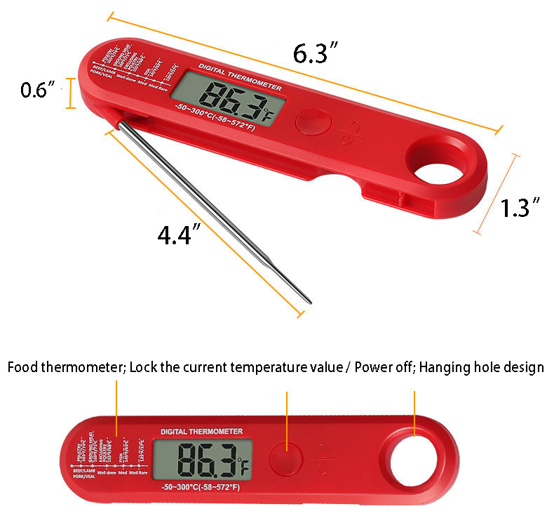 Grill & Bake Digital Thermometer W/ Hanging Hole
