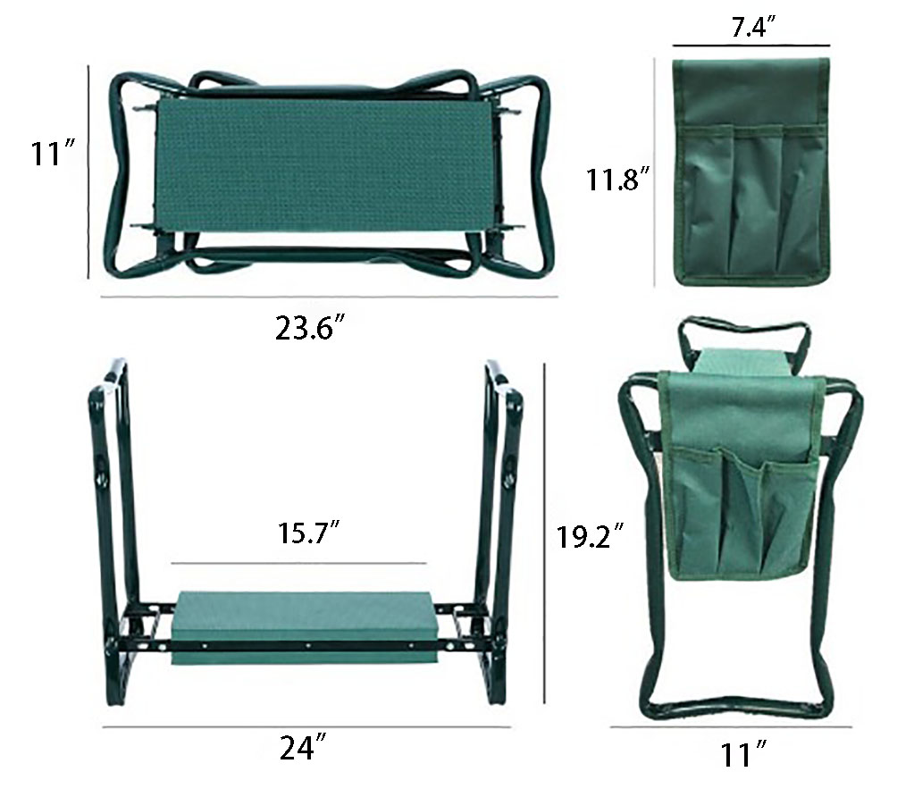 Folding Garden Kneeler with Tool Pouch