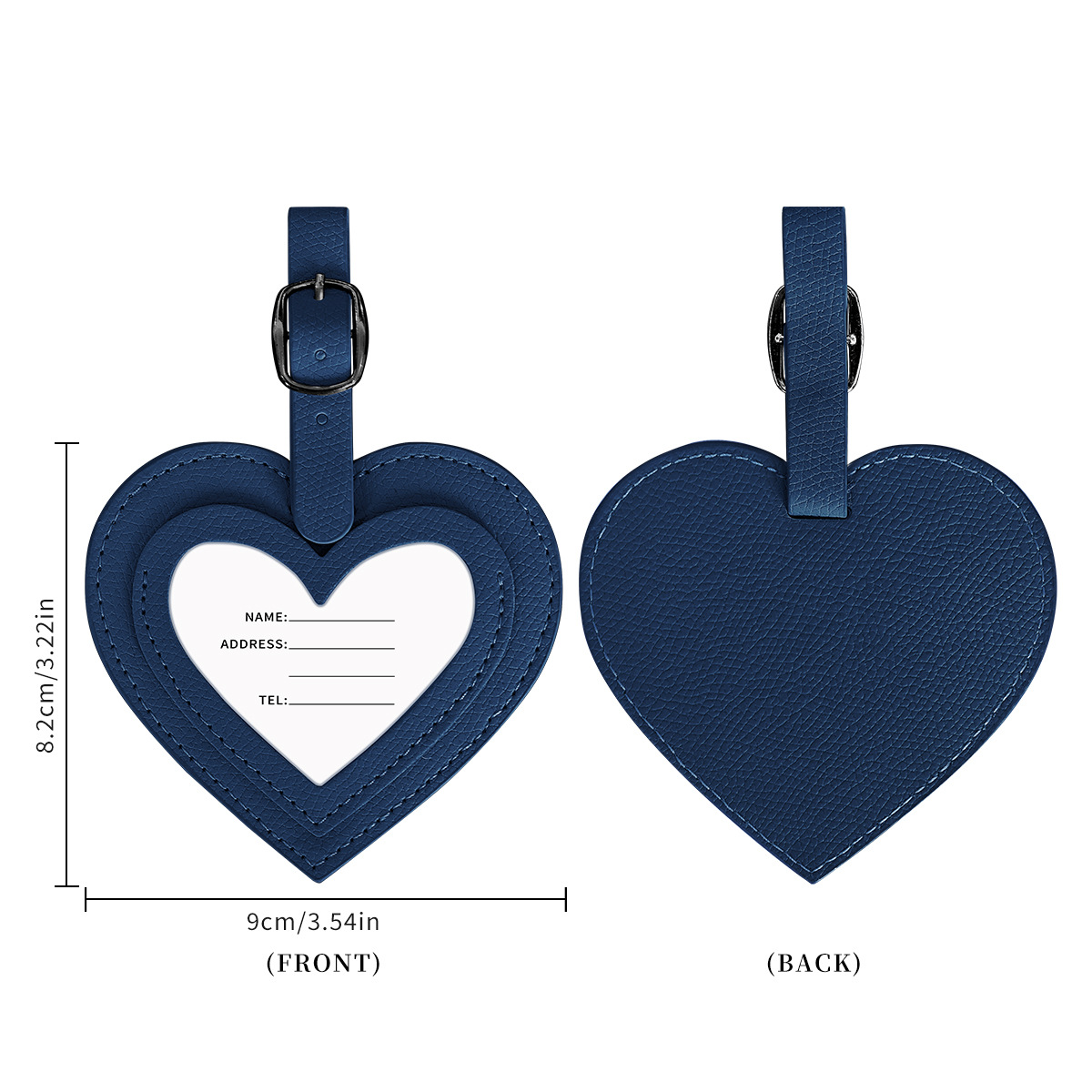 PU Heart-Shaped Luggage Tag