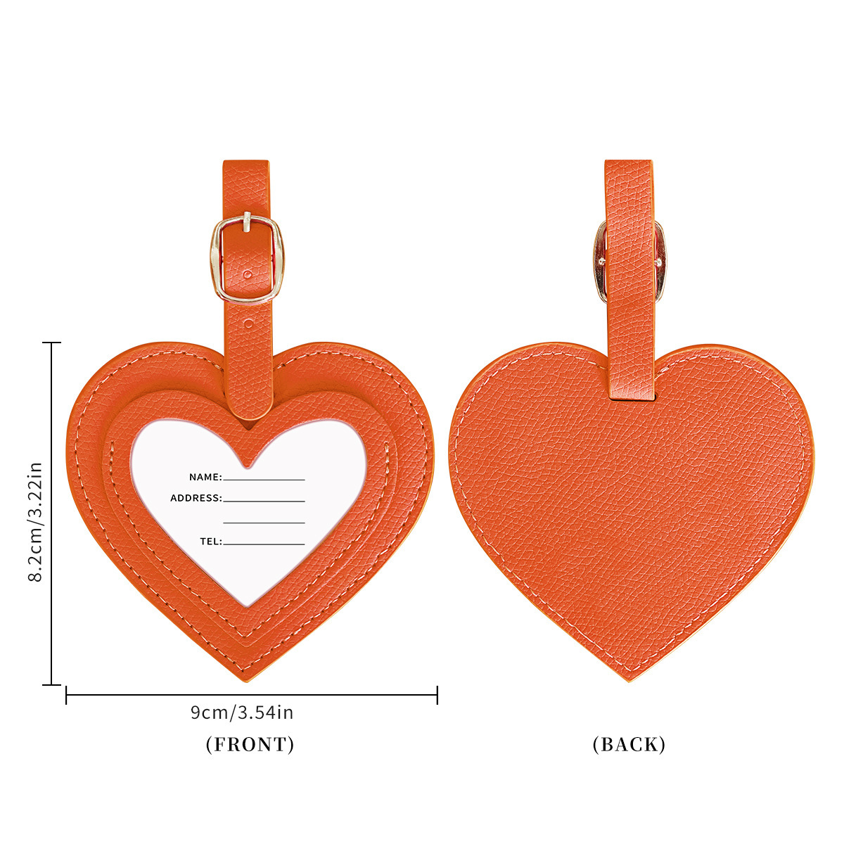 PU Heart-Shaped Luggage Tag