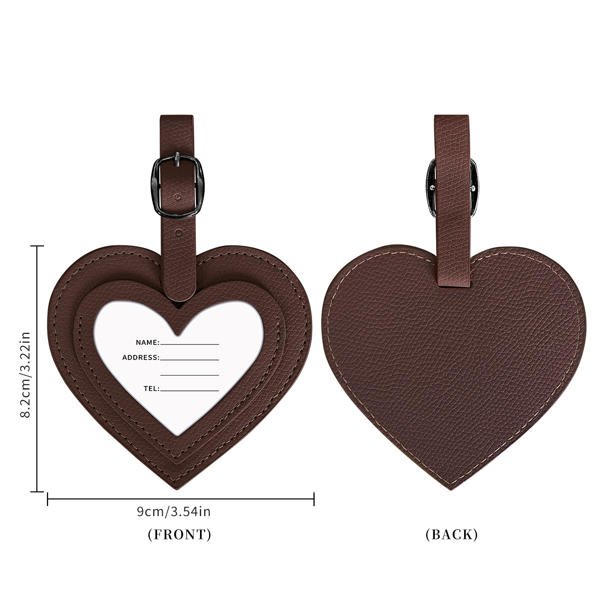 PU Heart-Shaped Luggage Tag