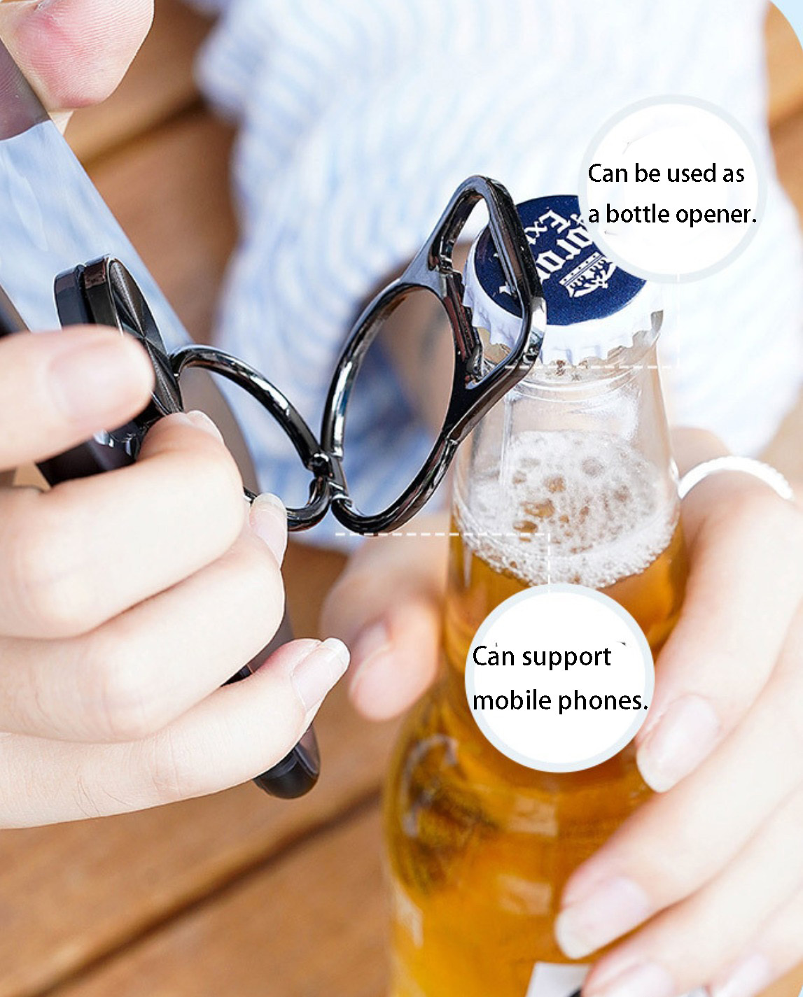 Metal Bottle Opener Phone Stand