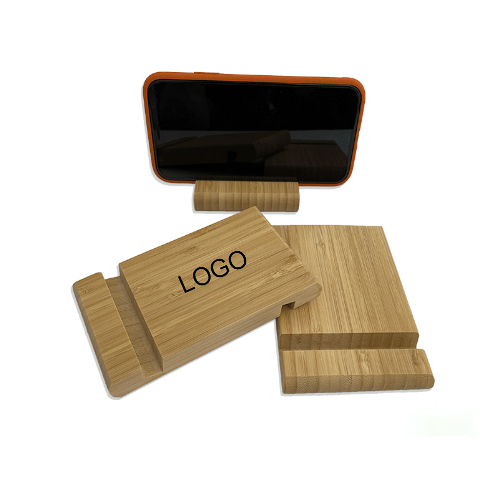 Bamboo Dual-Slot Phone Stand