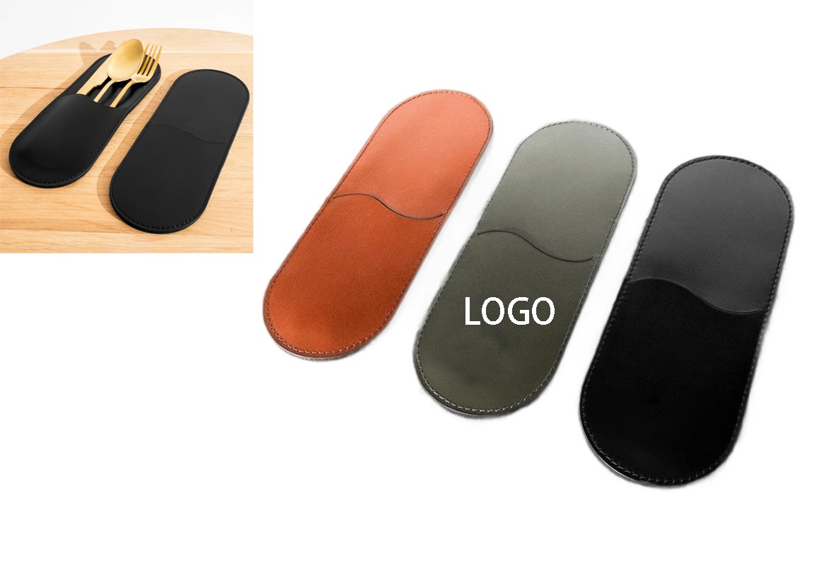 Washable PU Leather Cutlery Pouch