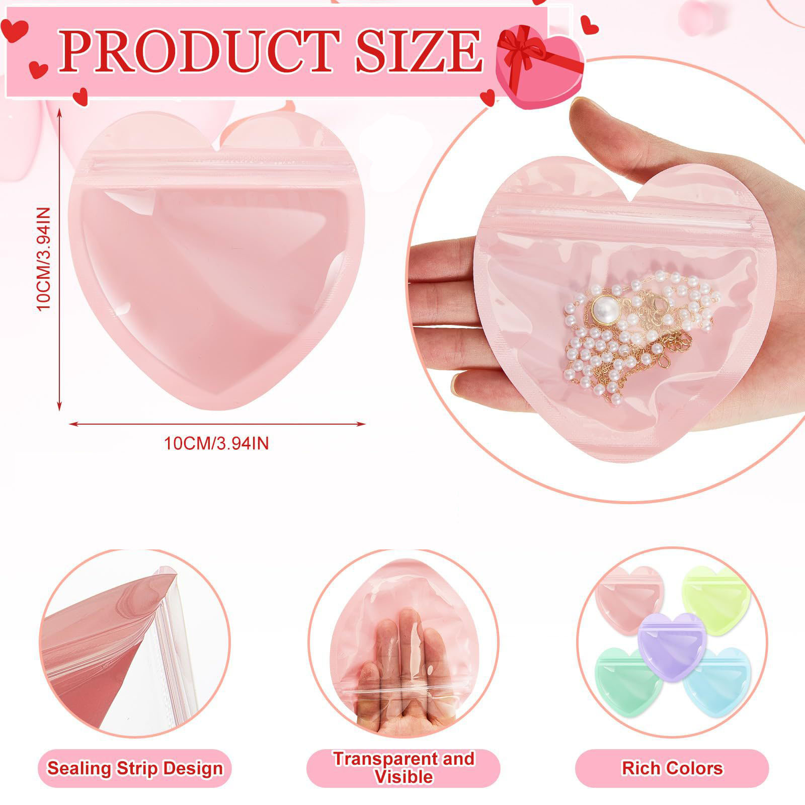 PVC Heart Jewelry Bag