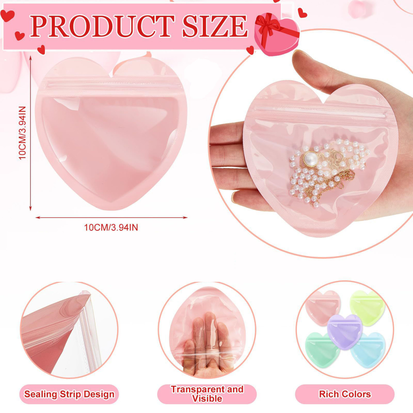 PVC Heart Jewelry Bag