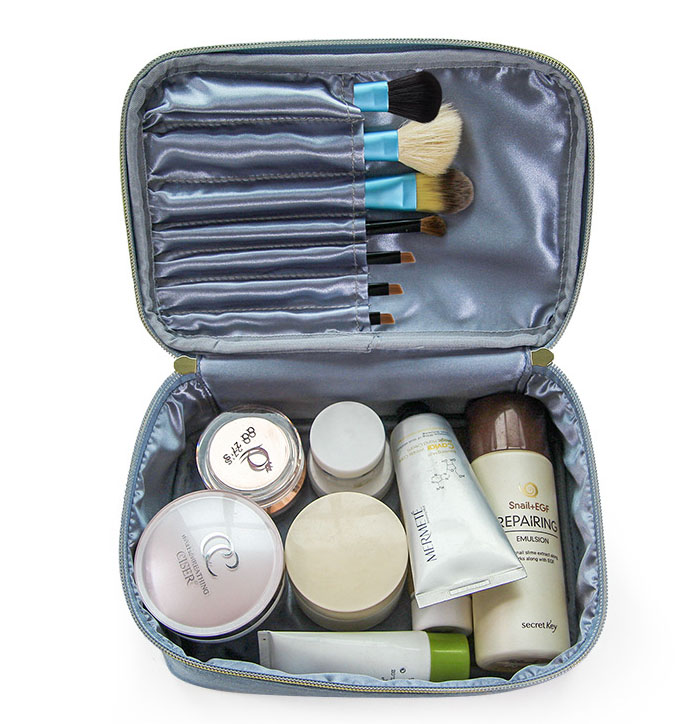 Velvet Cosmetic Bag w/Brush Sleeve