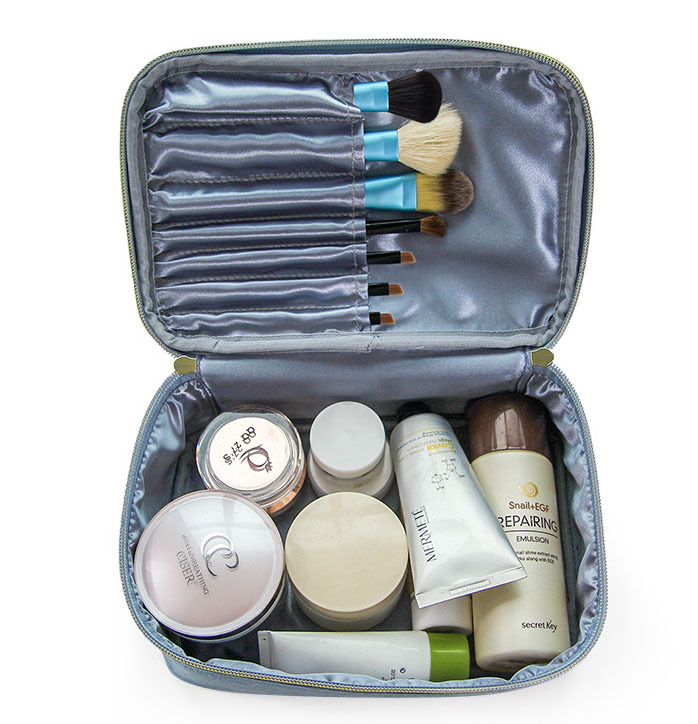 Velvet Cosmetic Bag w/Brush Sleeve