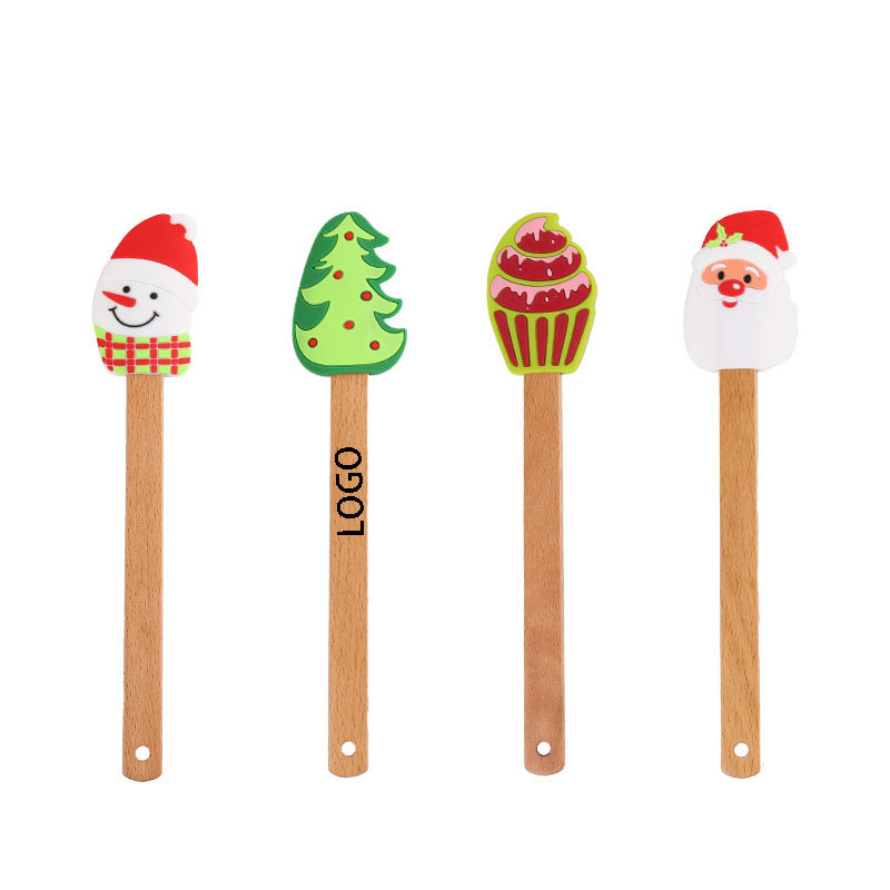Christmas Silicone Beechwood Spatula