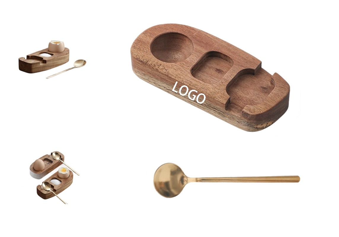 Acacia Wood Egg Cup Holder