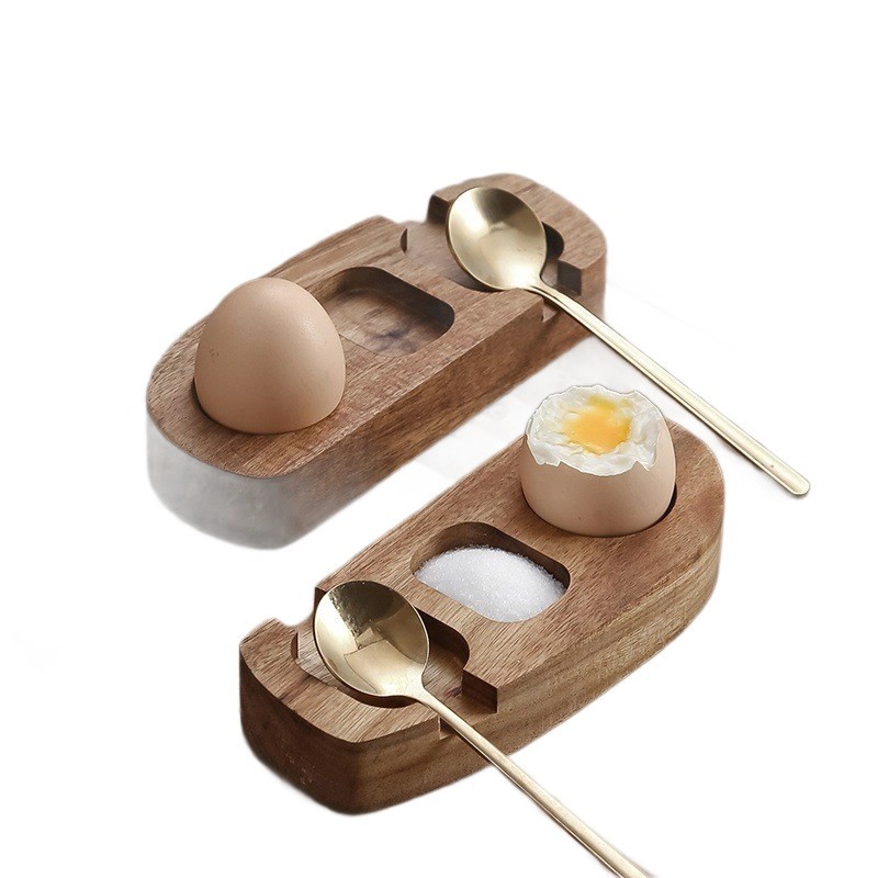 Acacia Wood Egg Cup Holder