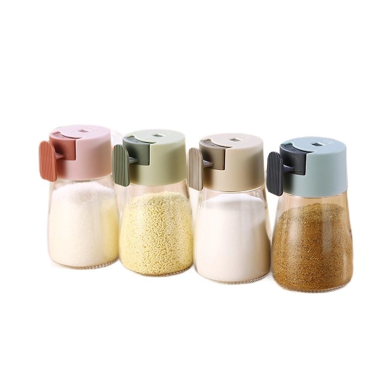 Press-Measure Glass Jar