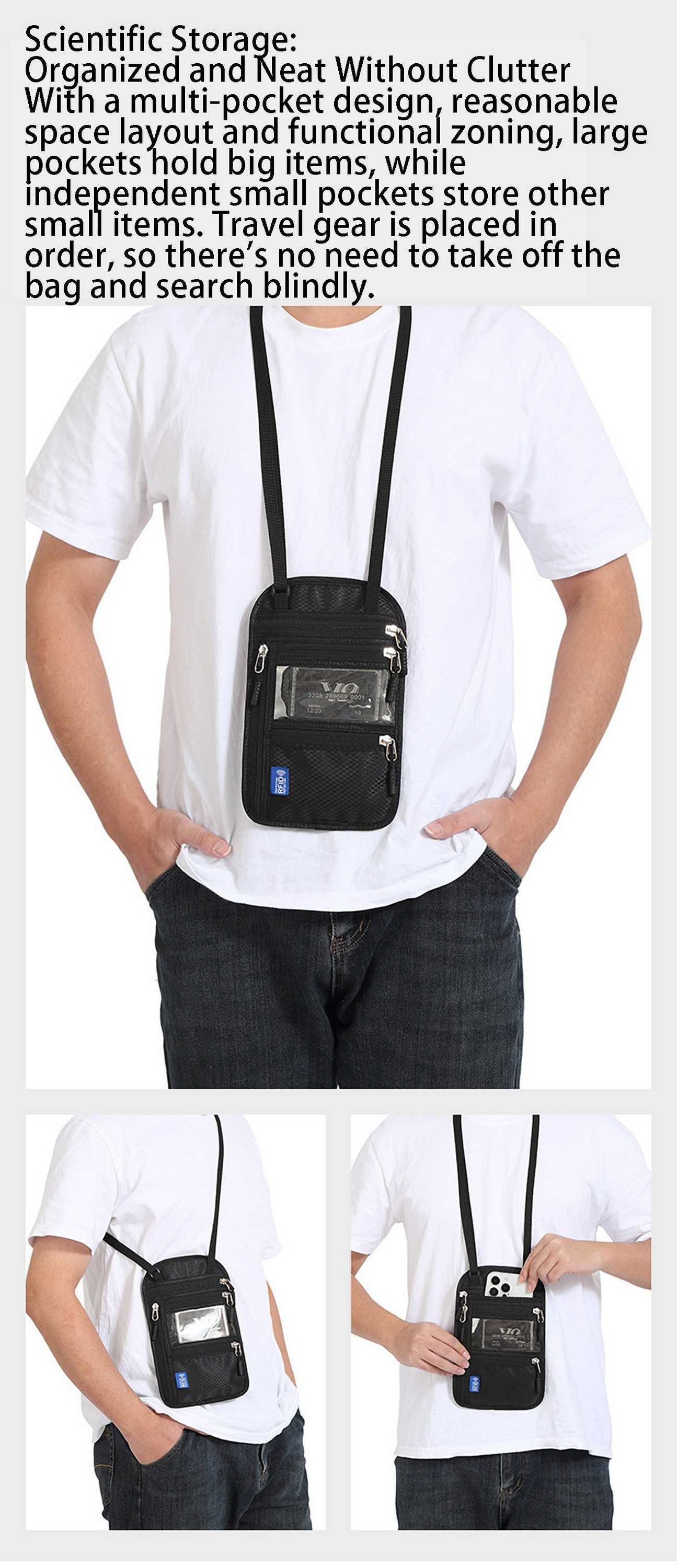Polyester RFID Travel Document Holder