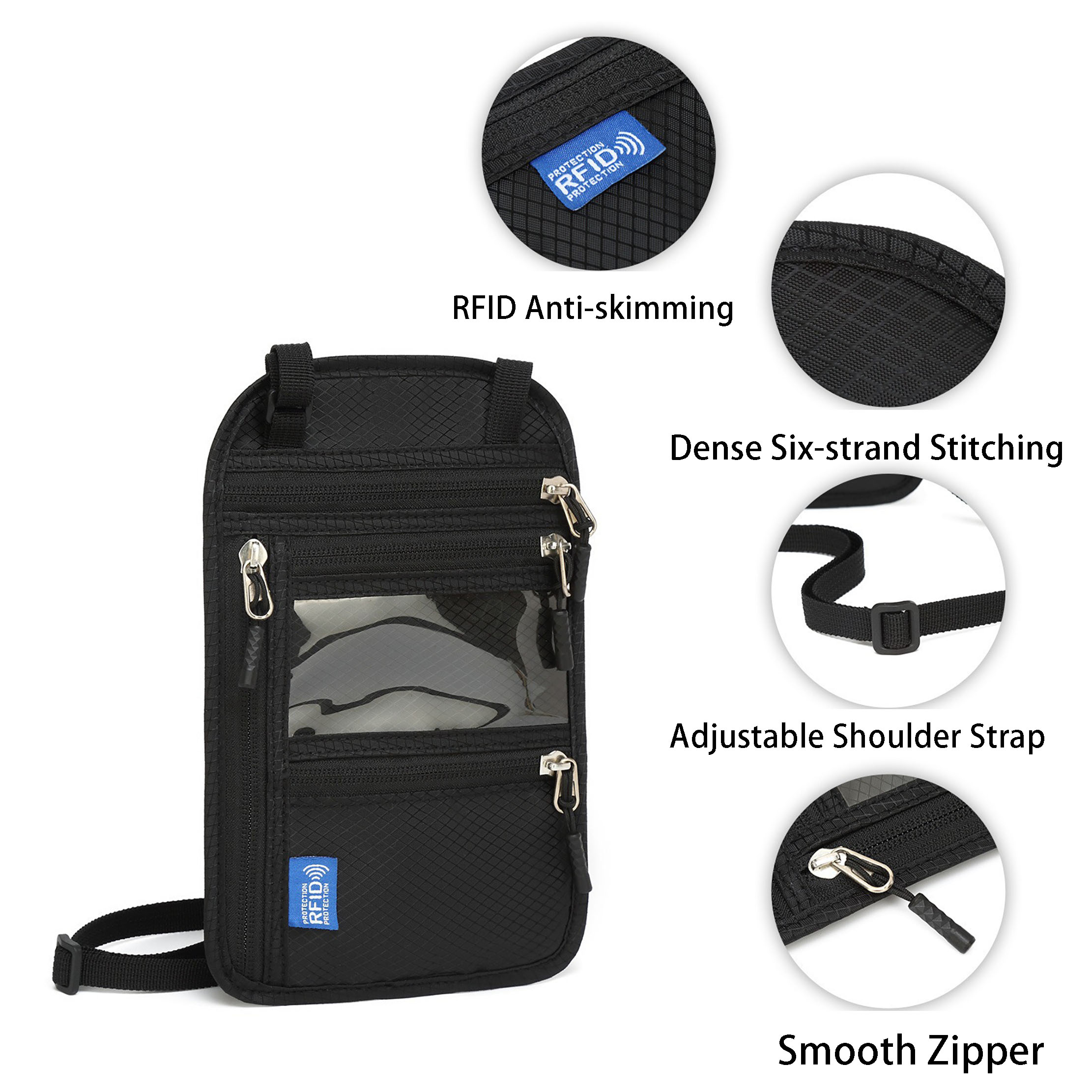 Polyester RFID Travel Document Holder