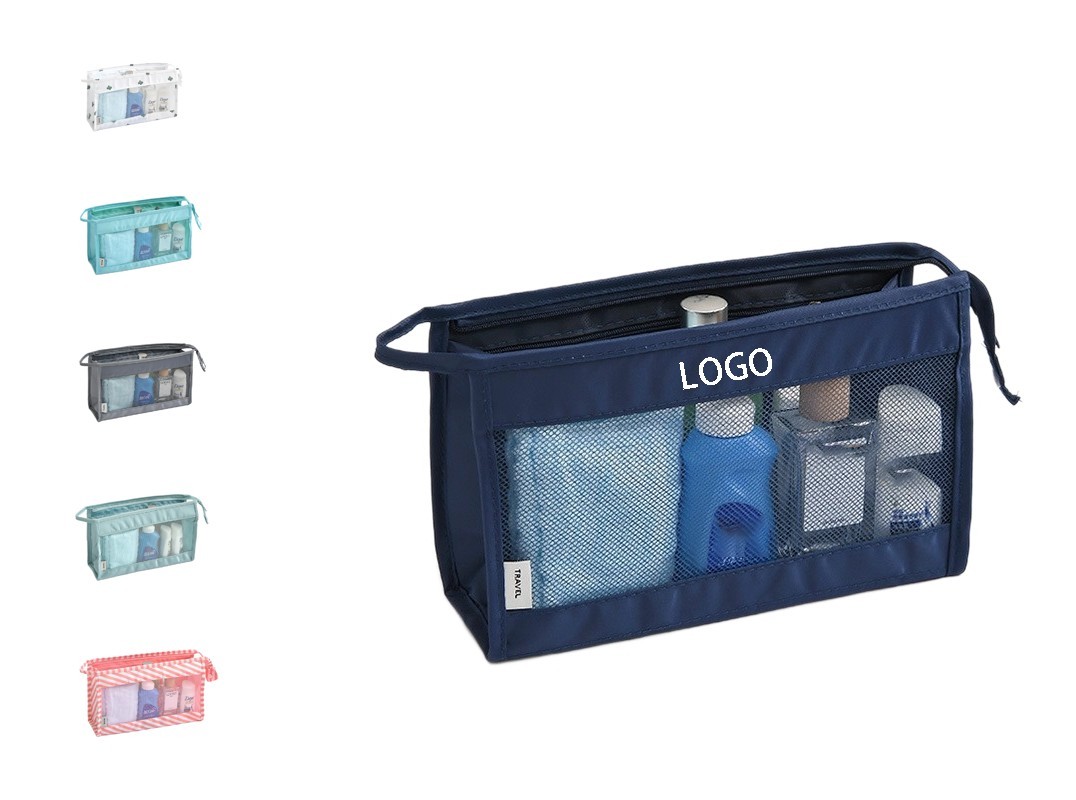 Twill Mesh Hanging Toiletry Bag