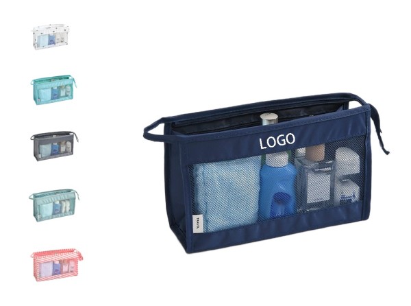 Twill Mesh Hanging Toiletry Bag
