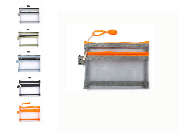 Nylon Mesh Zipper ID Pouch
