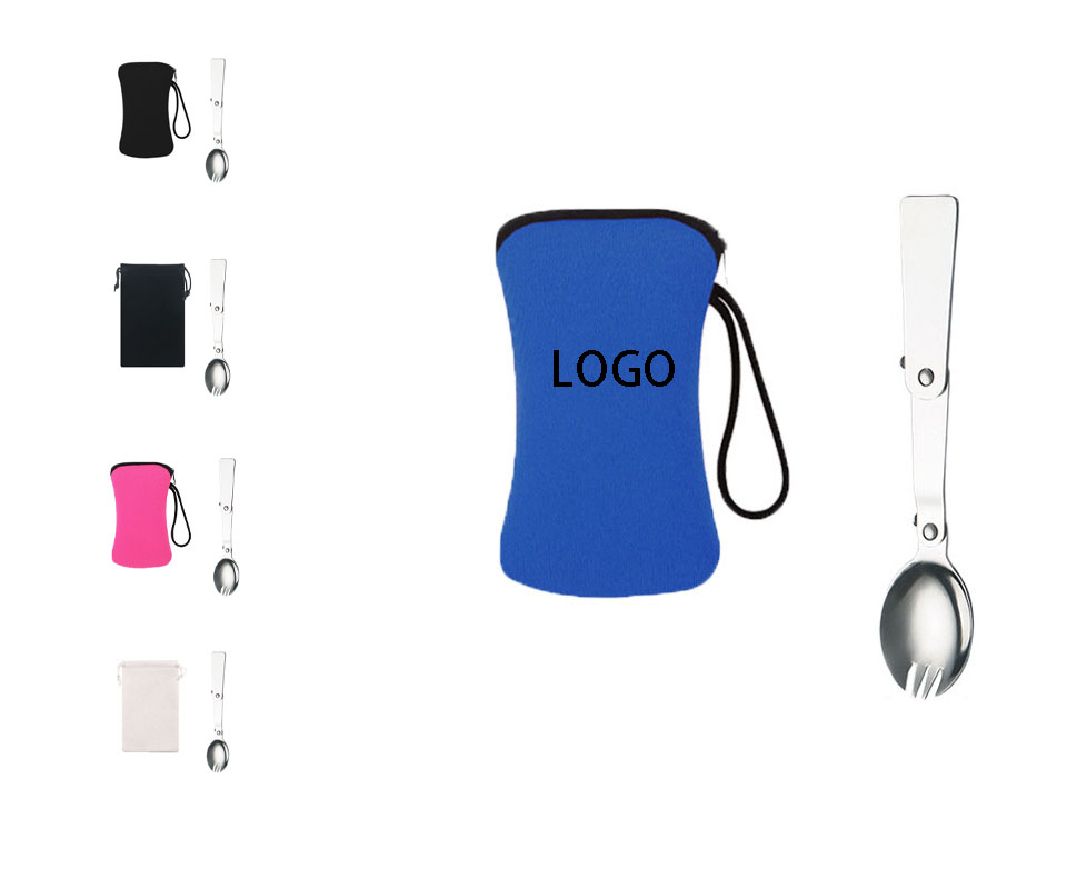Stainless Collapsible Salad Spoon & Pouch