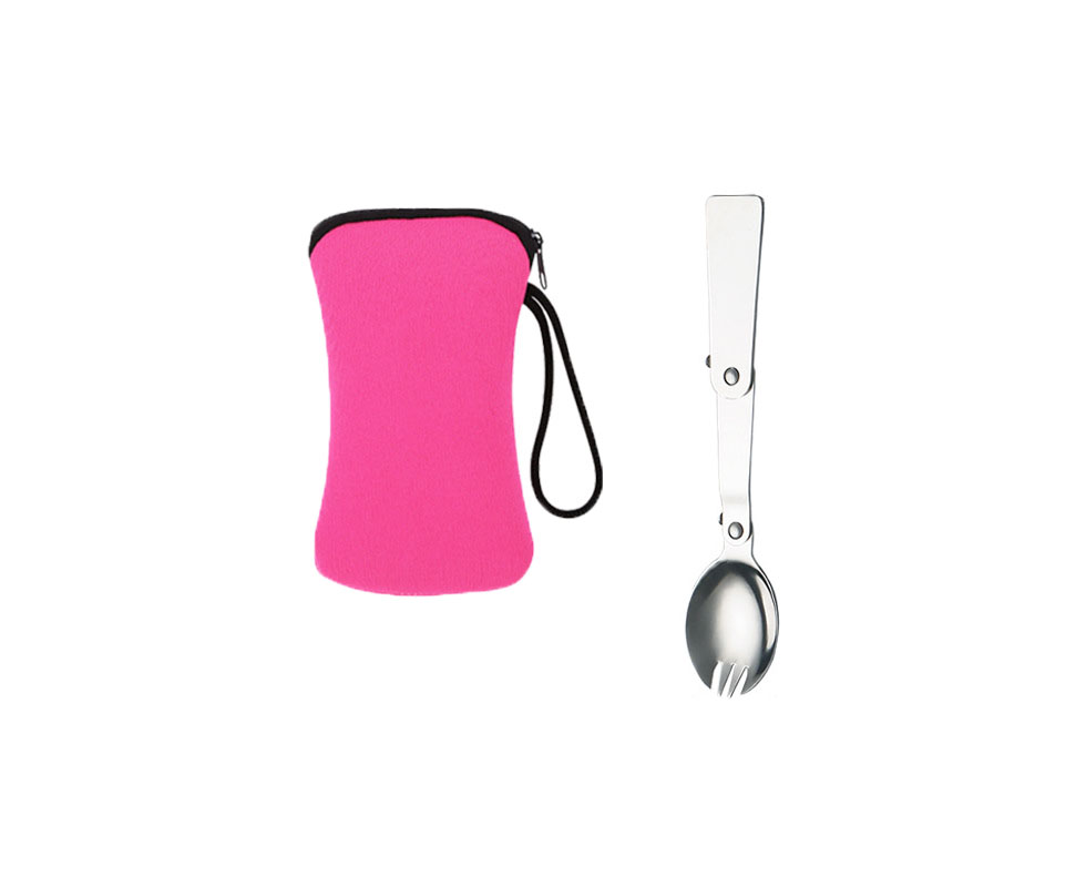 Stainless Collapsible Salad Spoon & Pouch