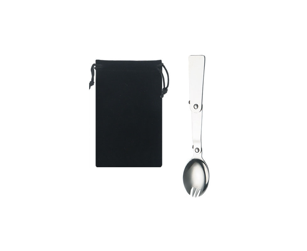 Stainless Collapsible Salad Spoon & Pouch