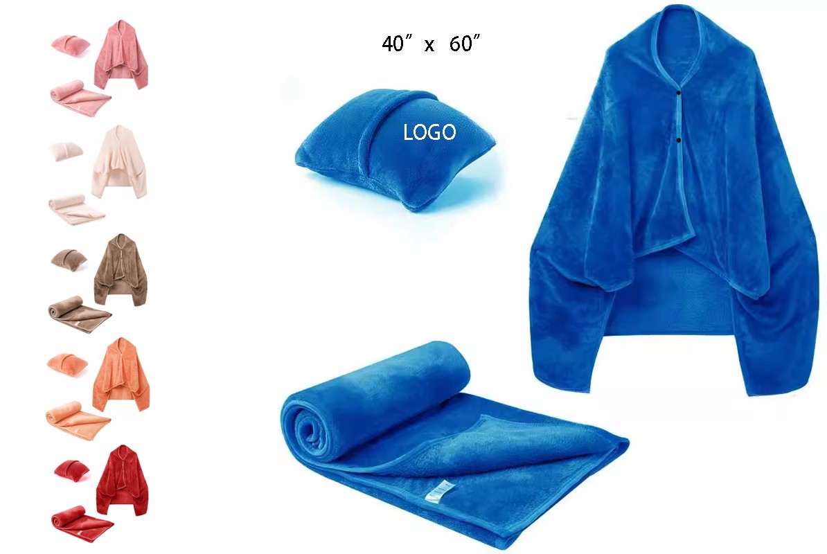 Fleece Dual-Function Travel Blanket