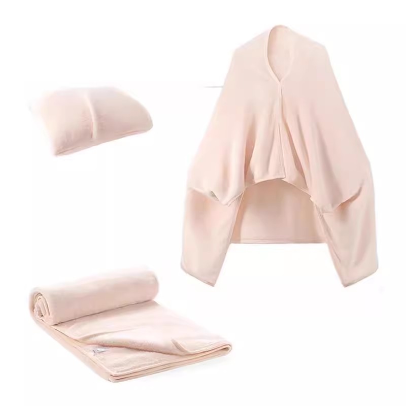 Fleece Dual-Function Travel Blanket
