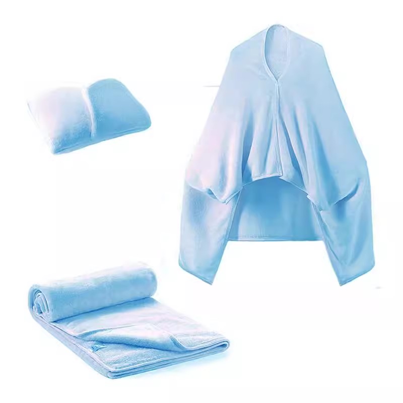 Fleece Dual-Function Travel Blanket