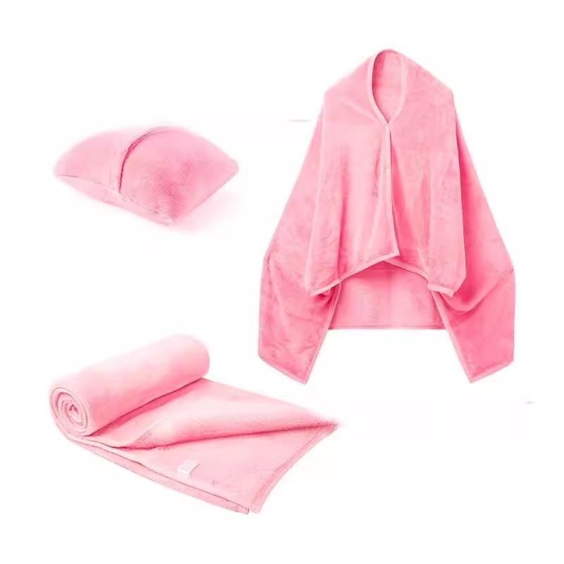 Fleece Dual-Function Travel Blanket