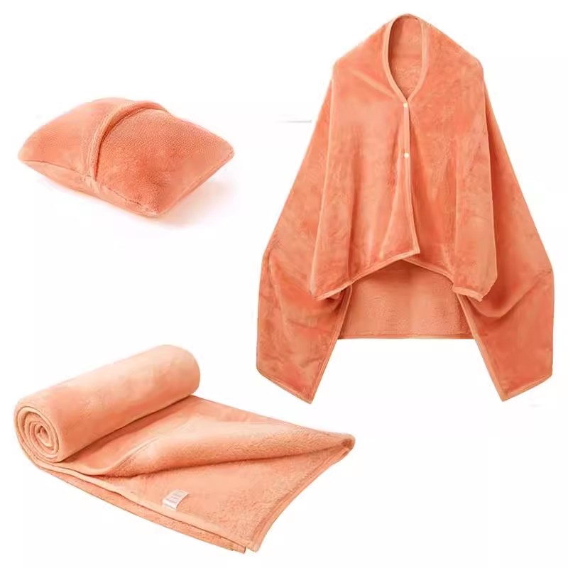 Fleece Dual-Function Travel Blanket