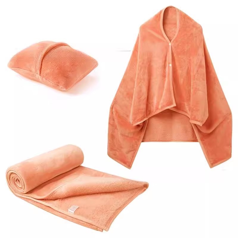 Fleece Dual-Function Travel Blanket