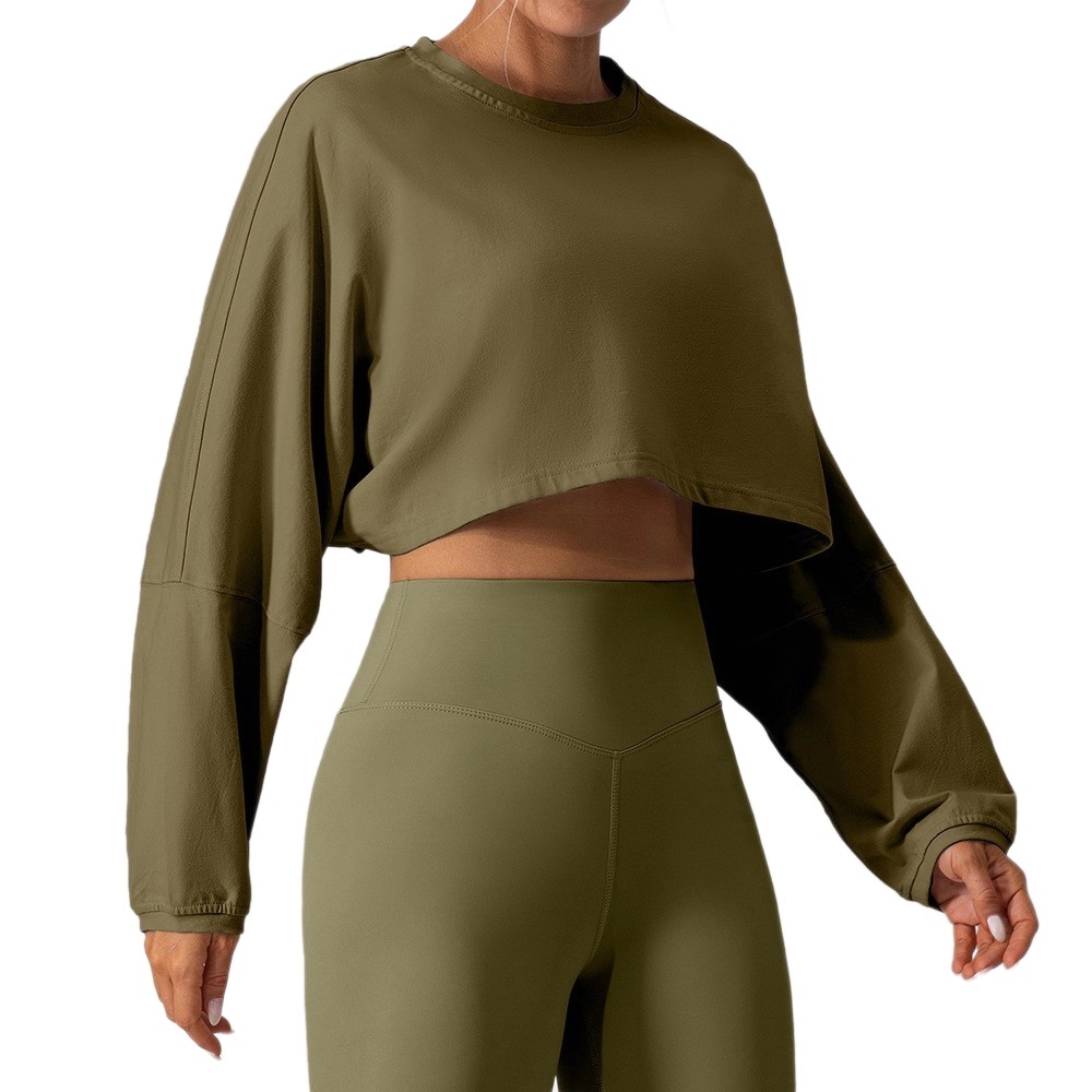 Moisture-Wicking Cropped Yoga Top