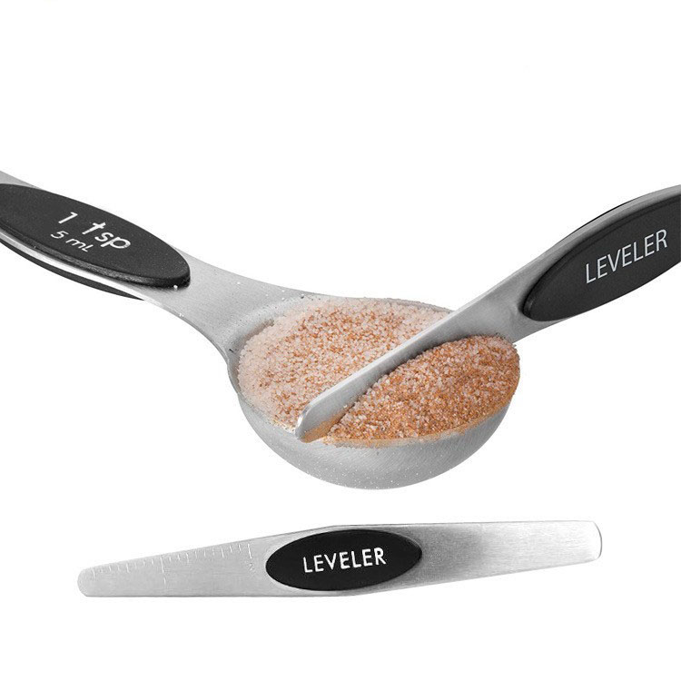 Stainless Steel Magnetic Two-in-One Measuring Spoon 8-Pack