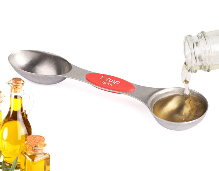 Stainless Steel Magnetic Two-in-One Measuring Spoon 8-Pack